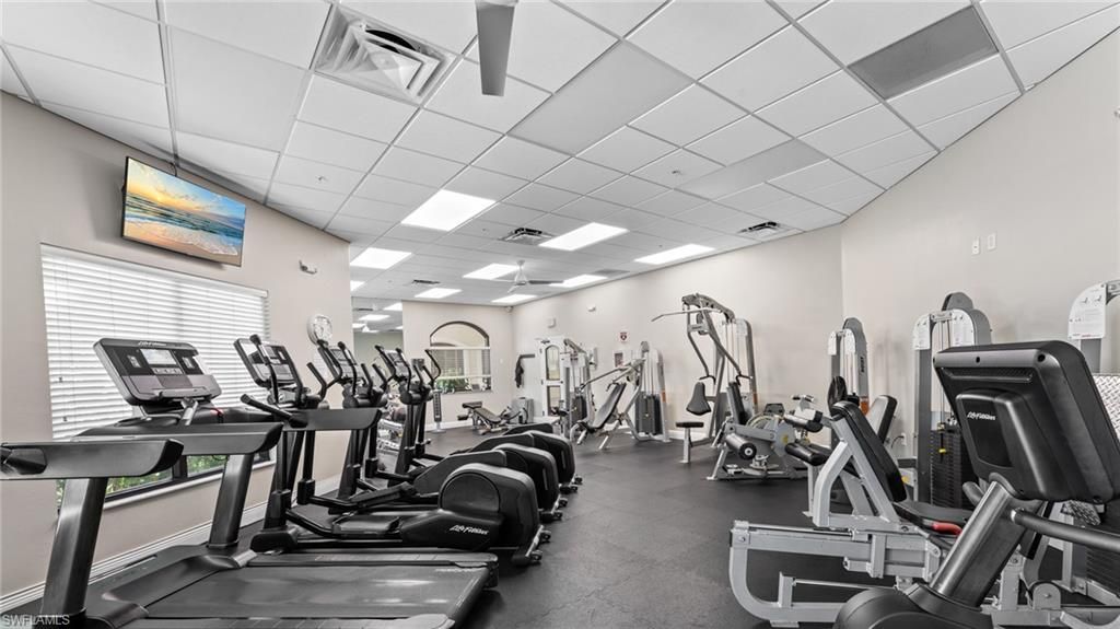 Fitness Equipment, Gym, Interior, Recessed Lighting