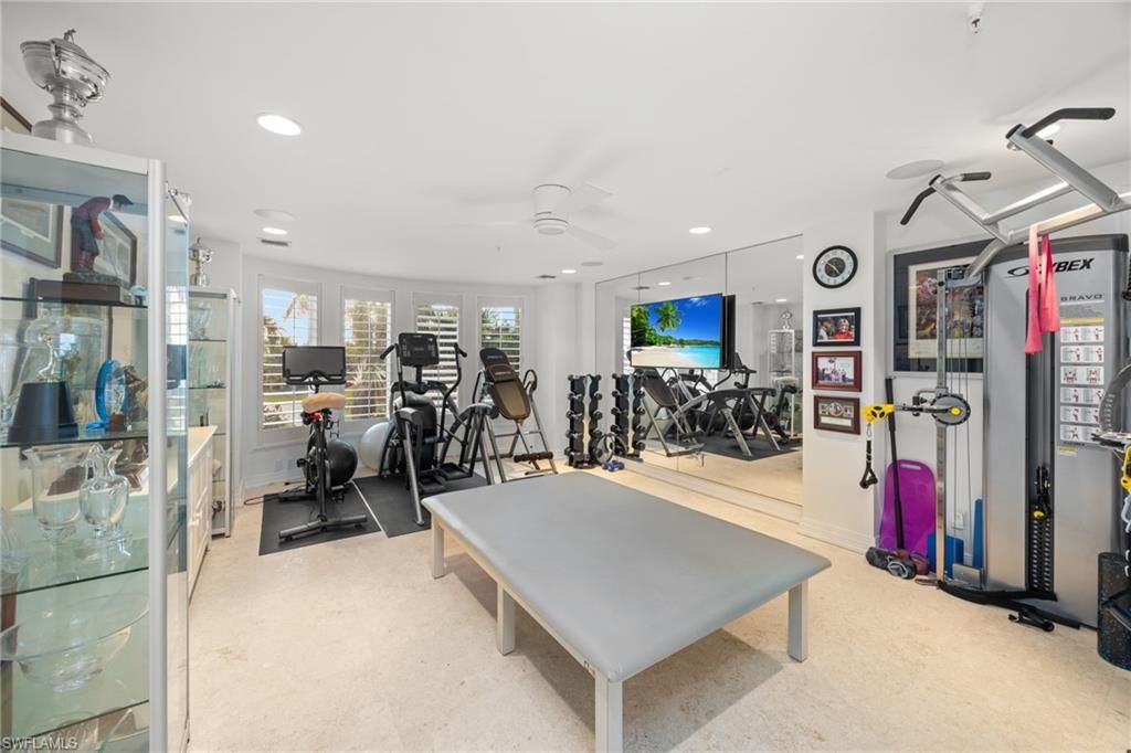 Fitness Equipment, Gym, Interior, Recessed Lighting