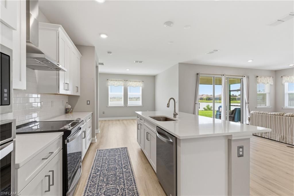 Interior, Kitchen, Recessed Lighting, Wood Texture Flooring