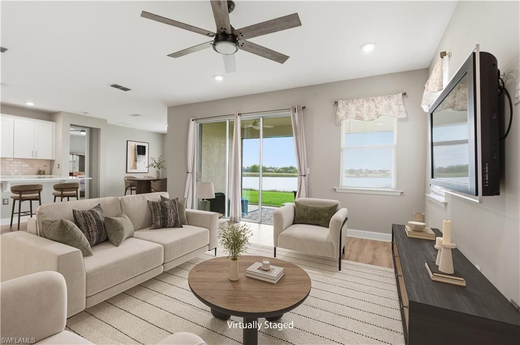 Interior, Kitchen, Living room, Recessed Lighting, Wood Texture Flooring