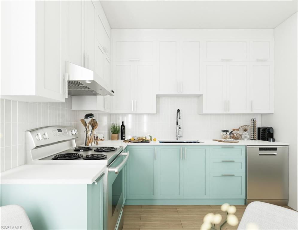 Interior, Kitchen, Stainless Steel Appliances, Wood Texture Flooring