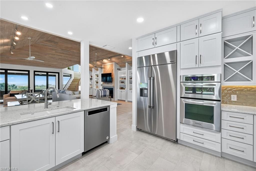 Interior, Kitchen, Recessed Lighting, Stainless Steel Appliances, Wooden Ceilings