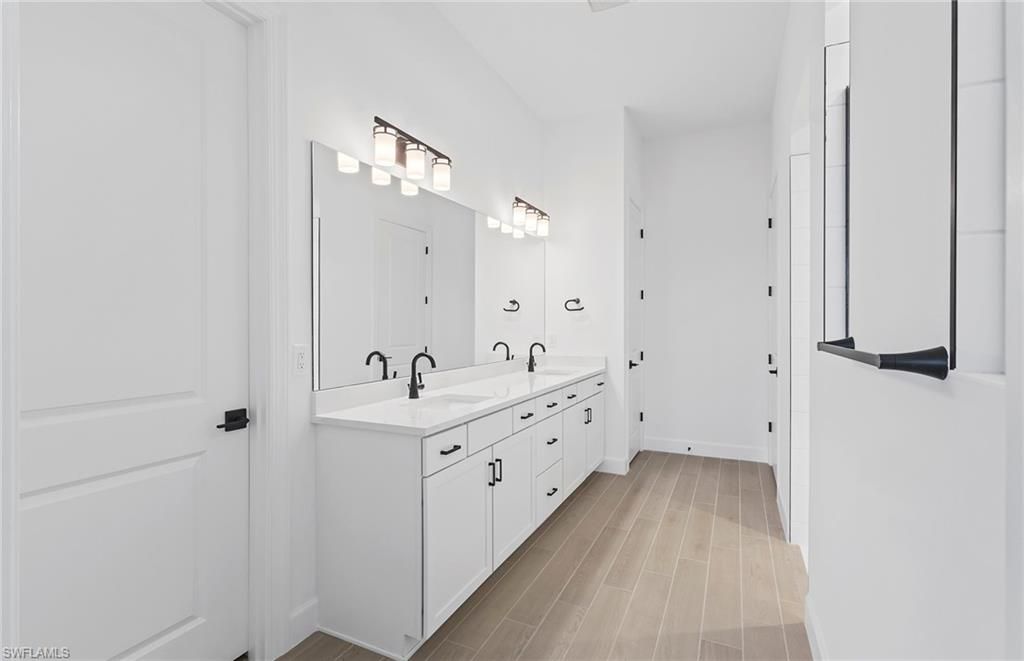 Bathroom, Dual Sink Vanities, Interior, Wood Texture Flooring