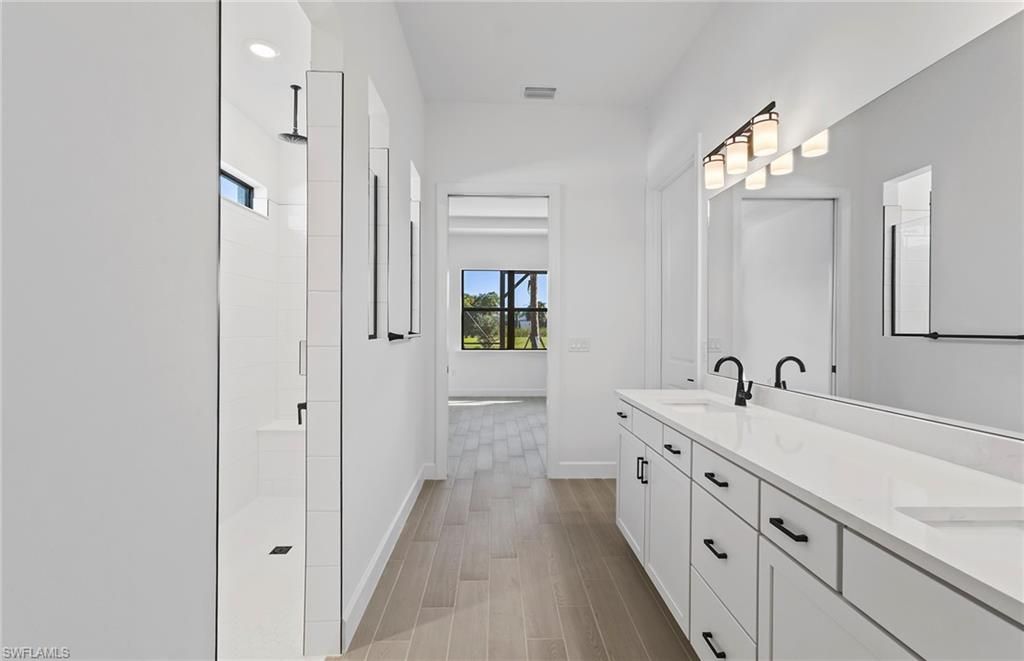 Bathroom, Dual Sink Vanities, Interior, Wood Texture Flooring