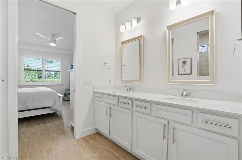 Bathroom, Bedroom, Dual Sink Vanities, Interior, Wood Texture Flooring