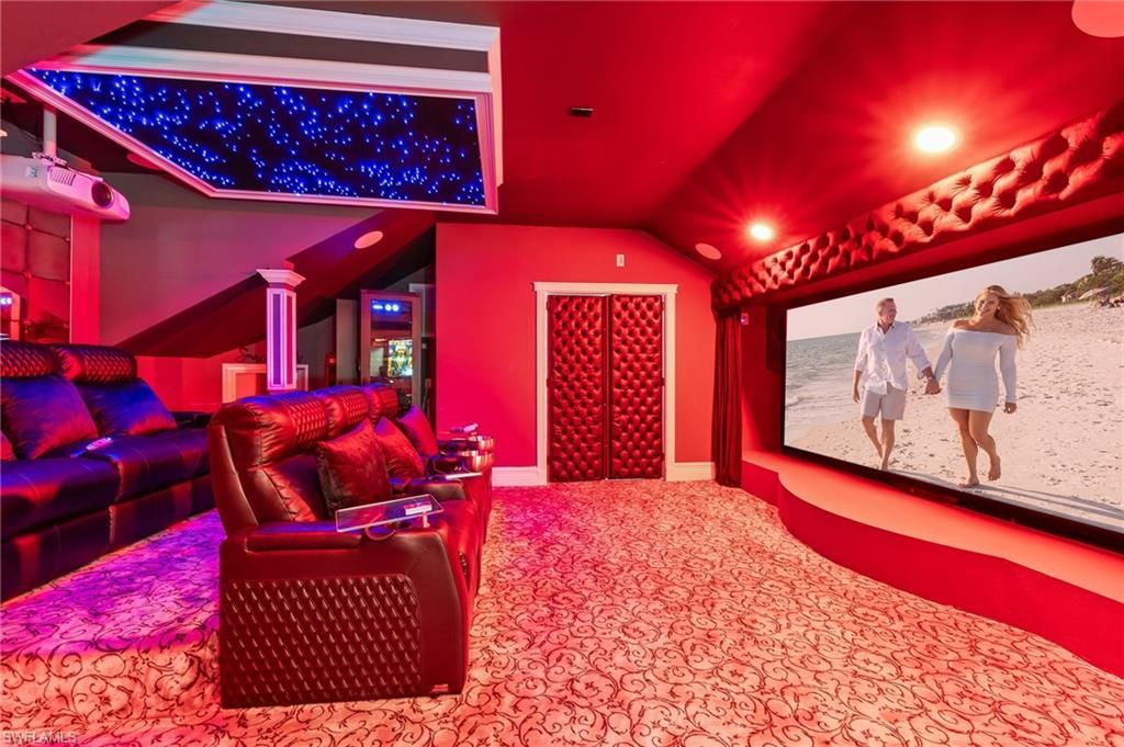 Home Theatre Room, Interior, Projection Screen, Recessed Lighting, Theatre Room