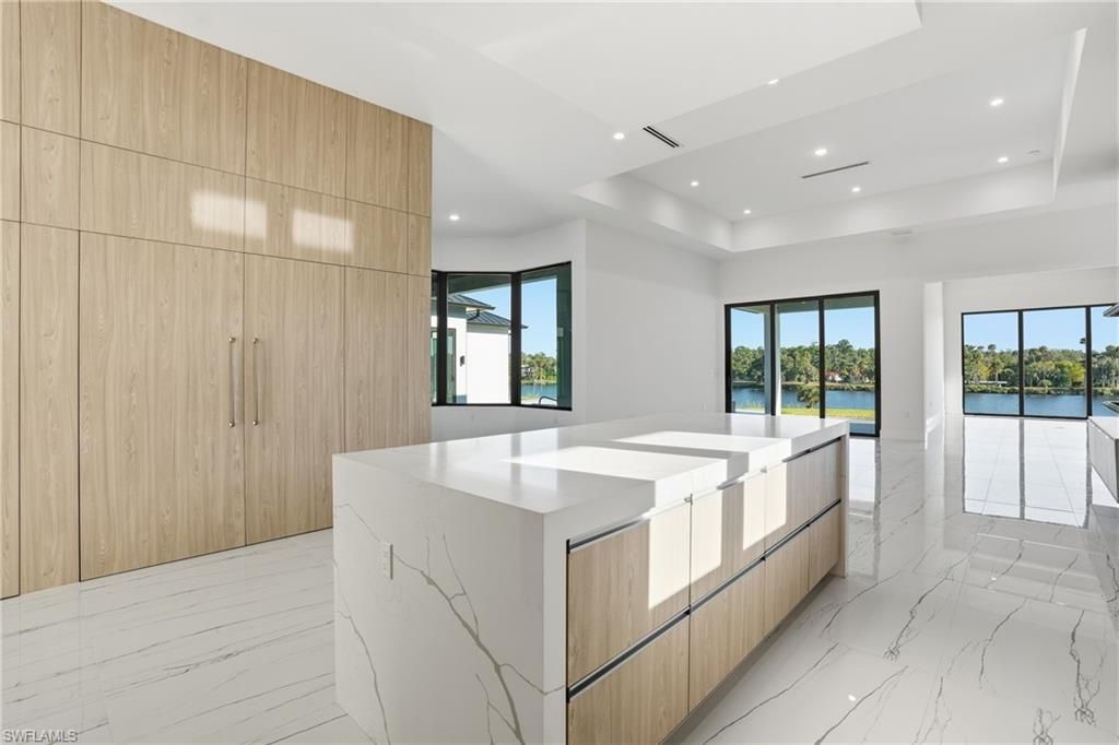 Interior, Kitchen, Marble, Recessed Lighting, Water