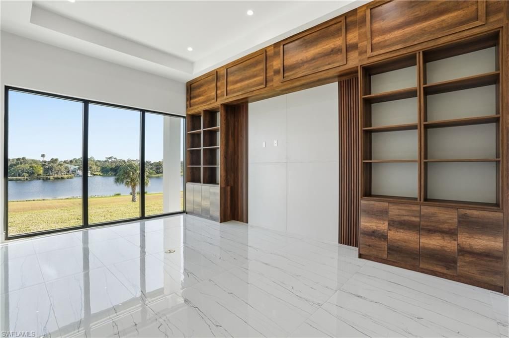 Empty room, Interior, Marble, Recessed Lighting, Water