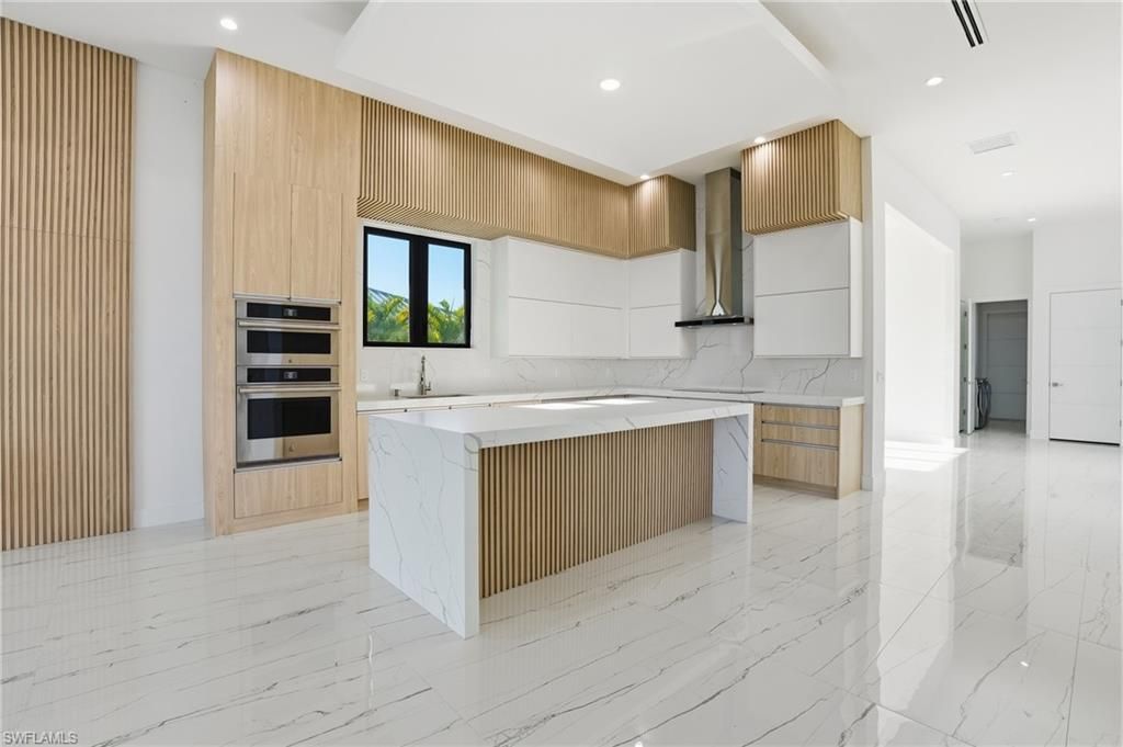 Interior, Kitchen, Marble, Marble Walls, Recessed Lighting