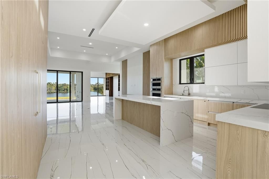 Interior, Kitchen, Marble, Recessed Lighting, Water