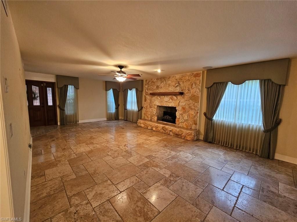 Fireplace, Interior, Stone Walls