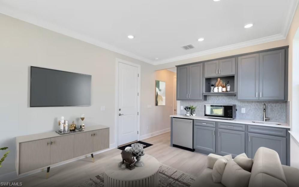 Interior, Kitchen, Recessed Lighting, Wood Texture Flooring