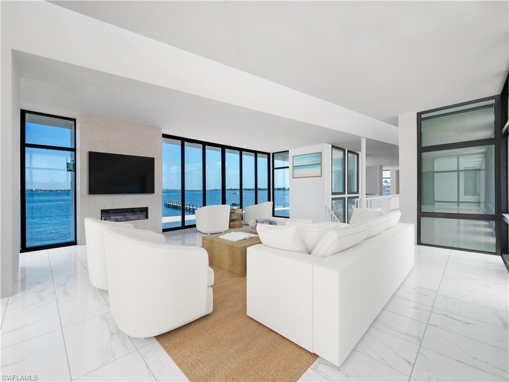 Fireplace, Interior, Living room, Marble, Water