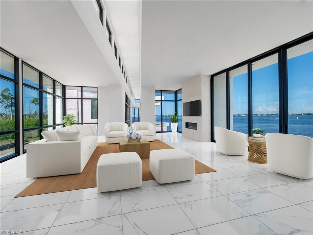 Fireplace, Interior, Living room, Marble, Water