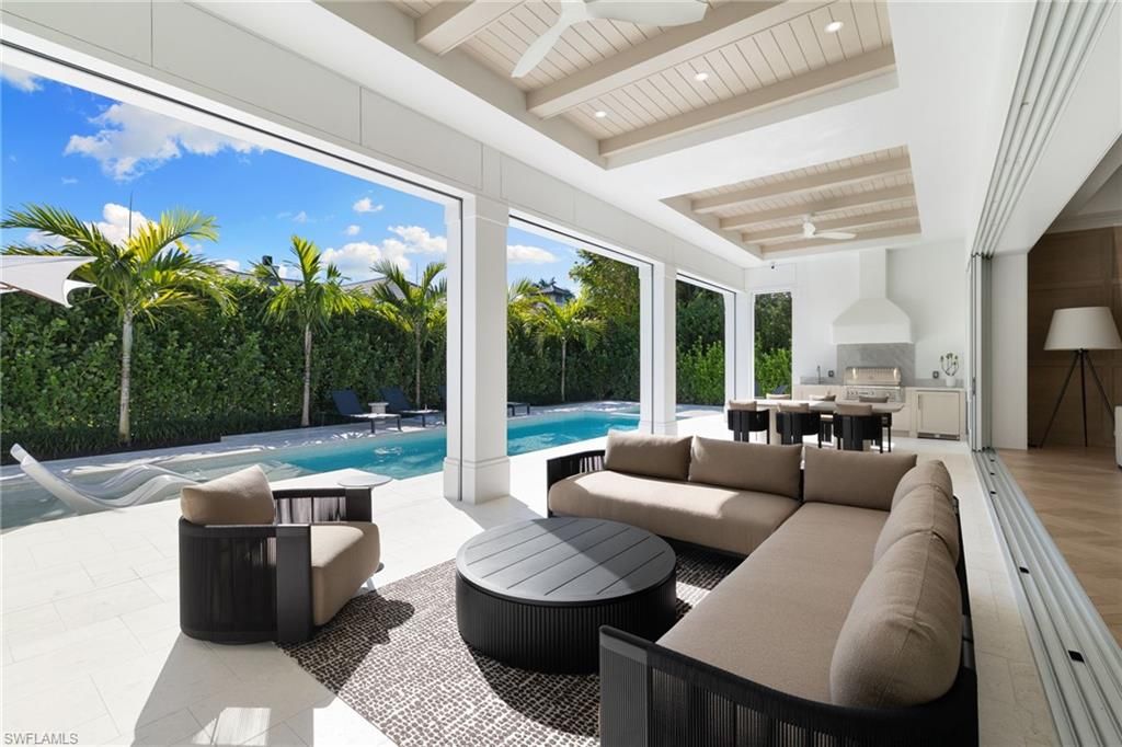 Dining room, Interior, Living room, Pool, Sun Room