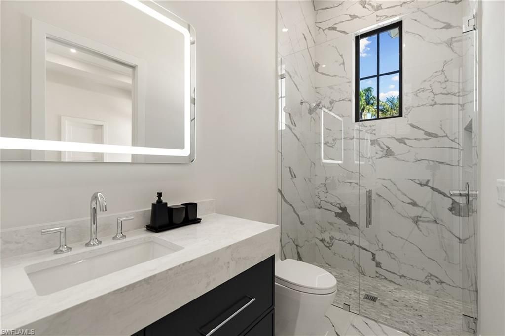 Bathroom, Glass Shower, Interior, Marble, Marble Walls