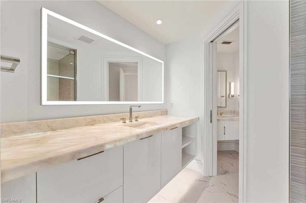 Bathroom, Interior, Marble, Recessed Lighting