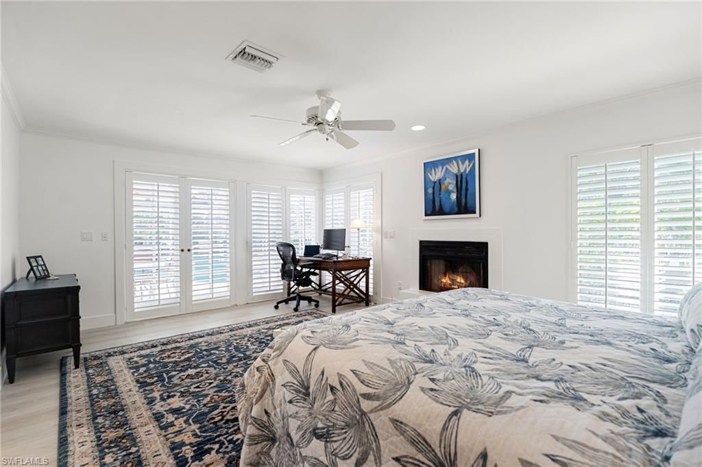 Bedroom, Fireplace, Home Office, Interior, Recessed Lighting