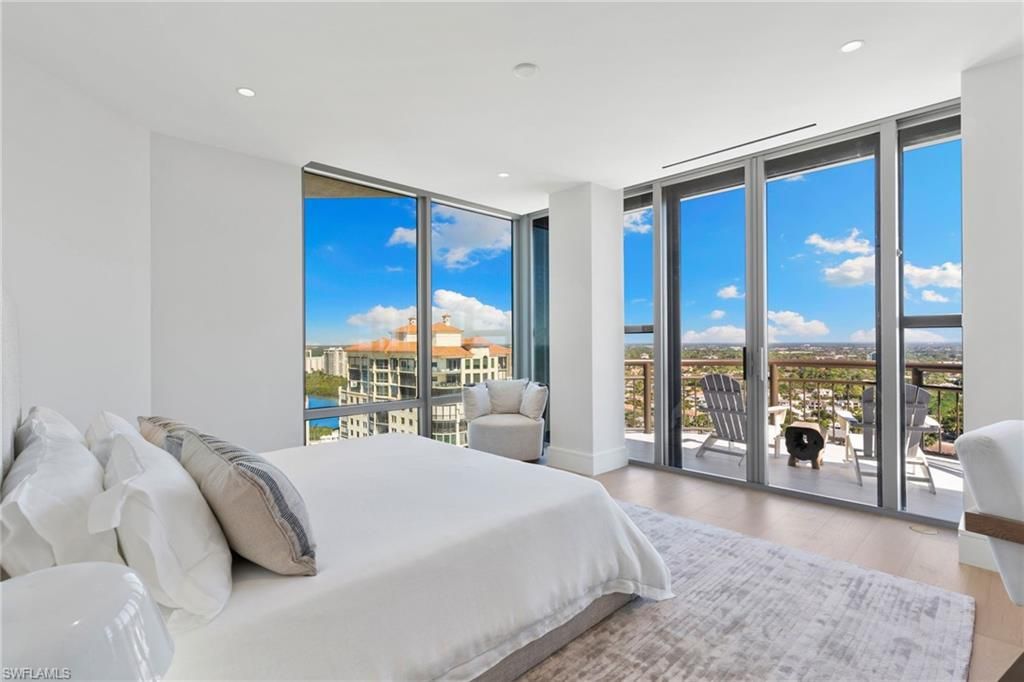 Bedroom, Interior, Recessed Lighting, Water, Wood Texture Flooring