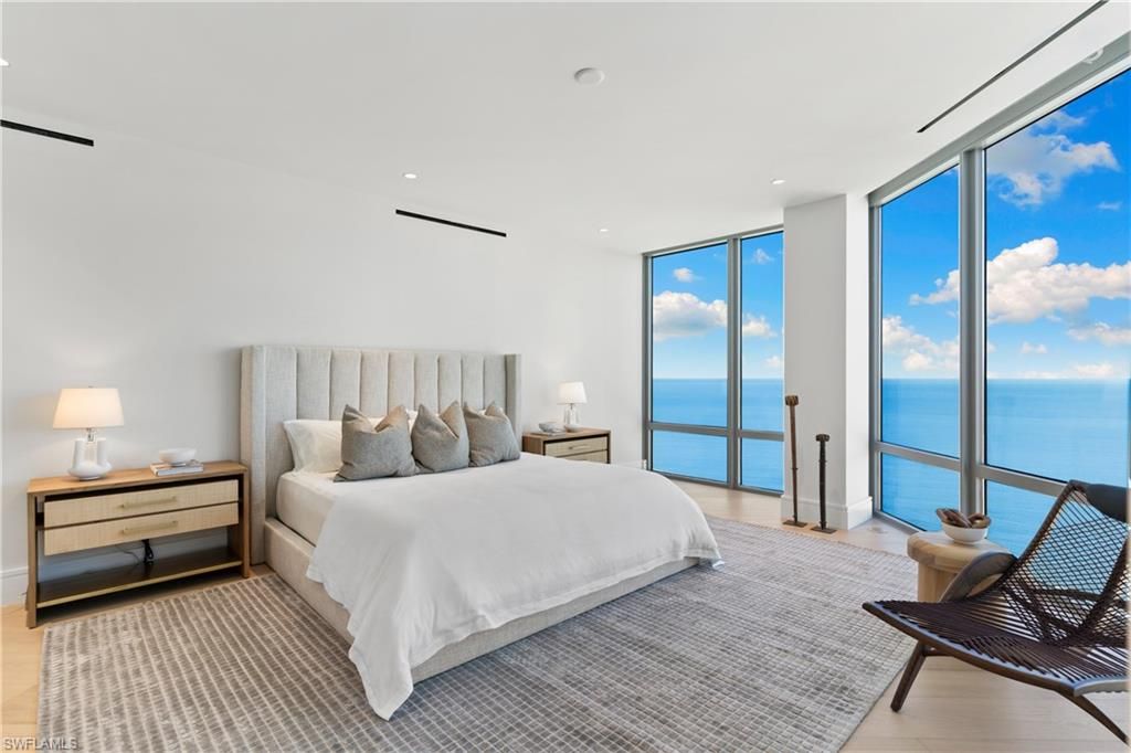 Bedroom, Interior, Recessed Lighting, Water, Wood Texture Flooring