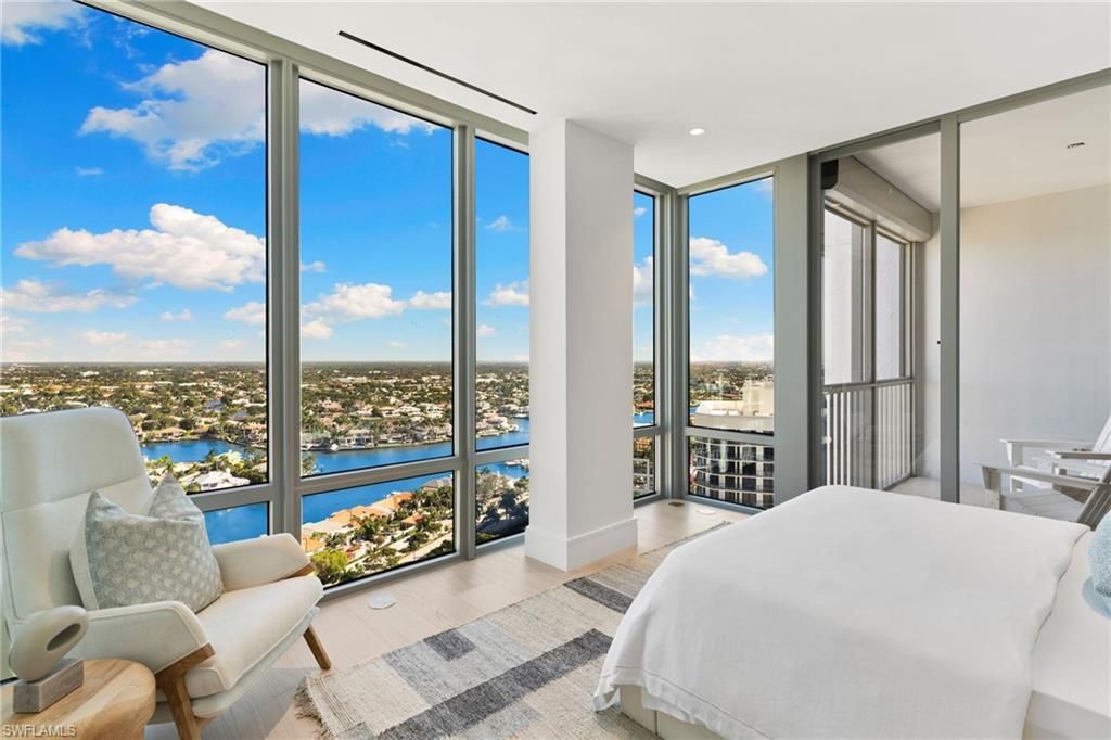 Bedroom, Interior, Recessed Lighting, Water, Wood Texture Flooring