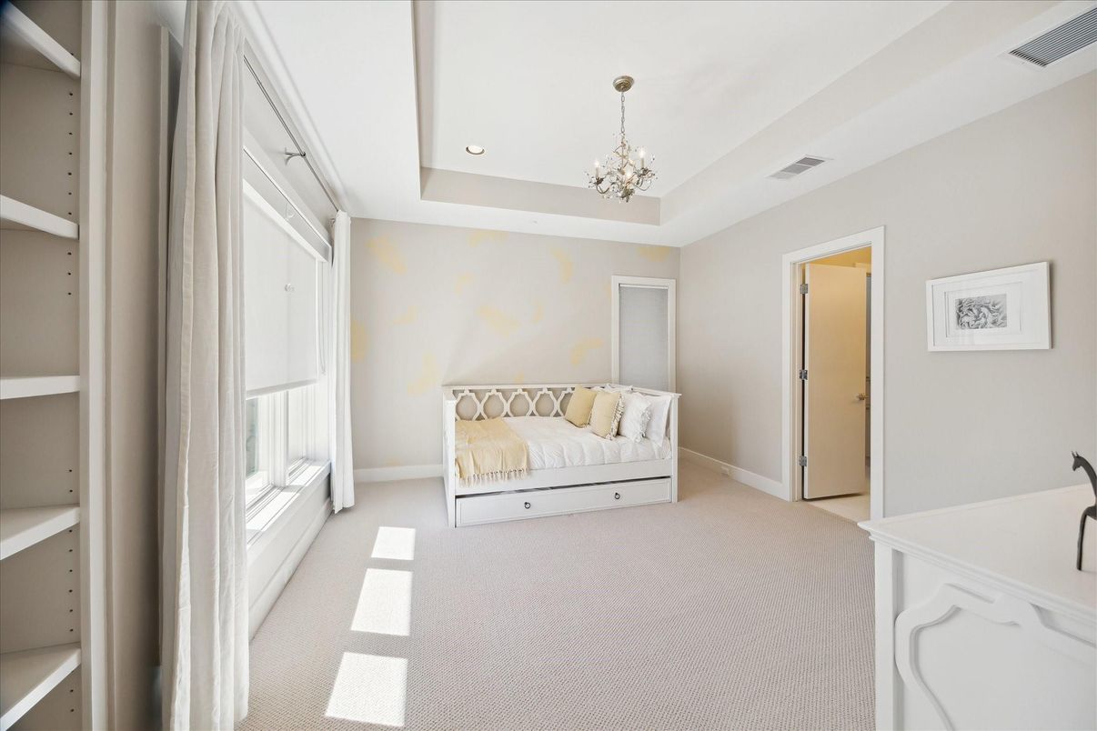 Bedroom, Chandelier, Interior, Recessed Lighting