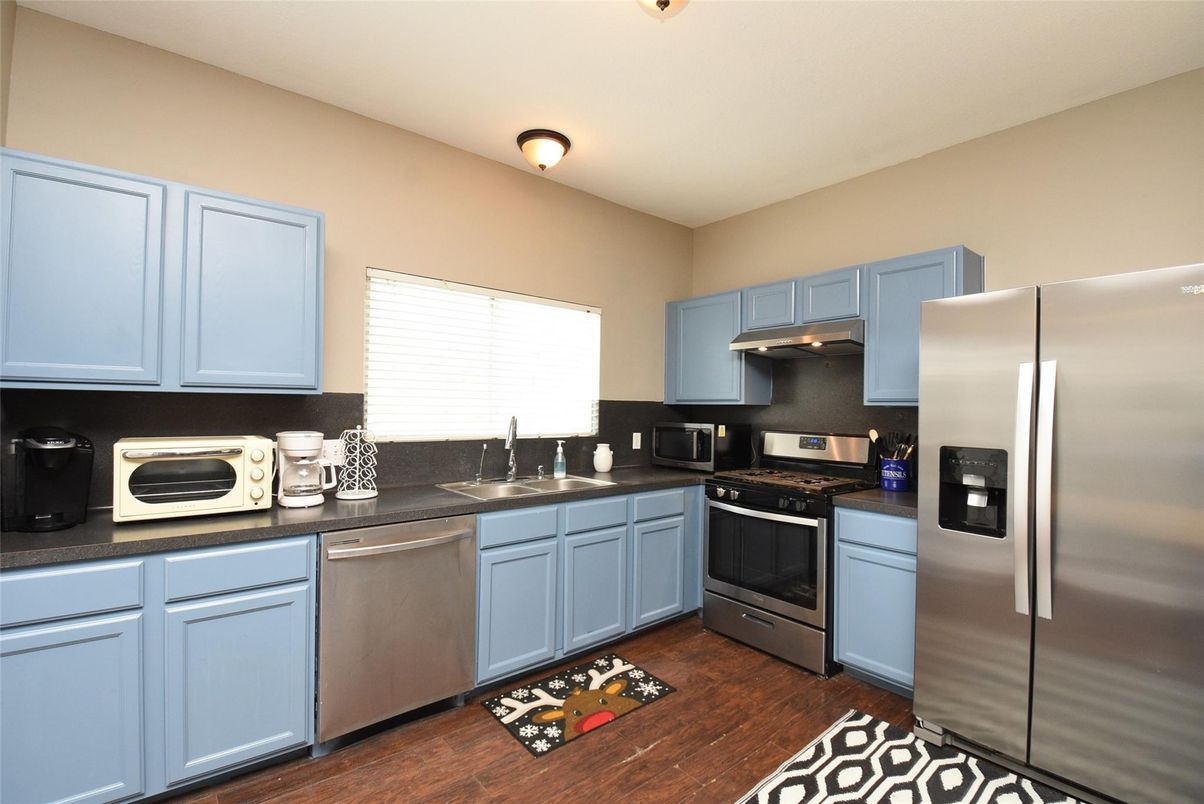 Interior, Kitchen, Stainless Steel Appliances, Wood Texture Flooring