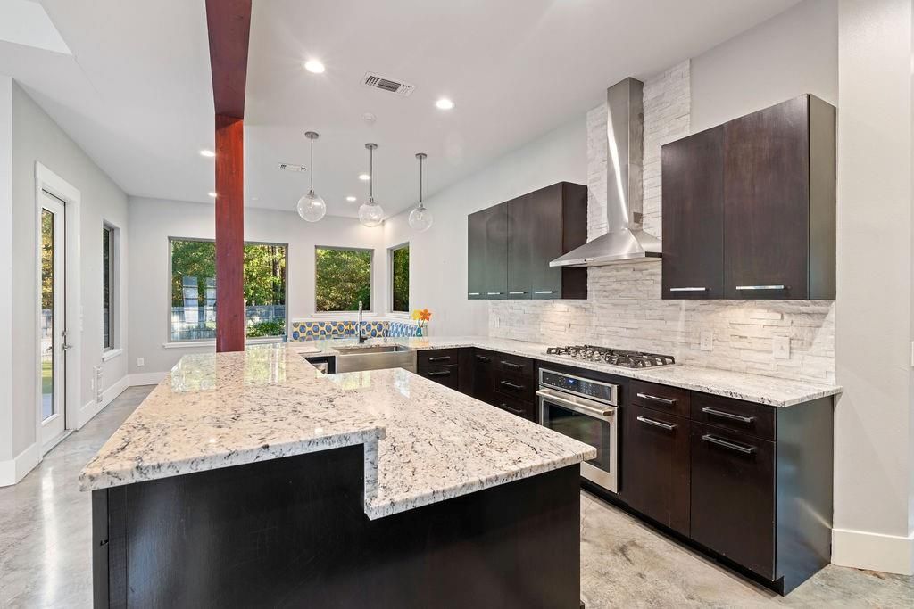 Interior, Kitchen, Pendant Lights, Recessed Lighting, Stainless Steel Appliances