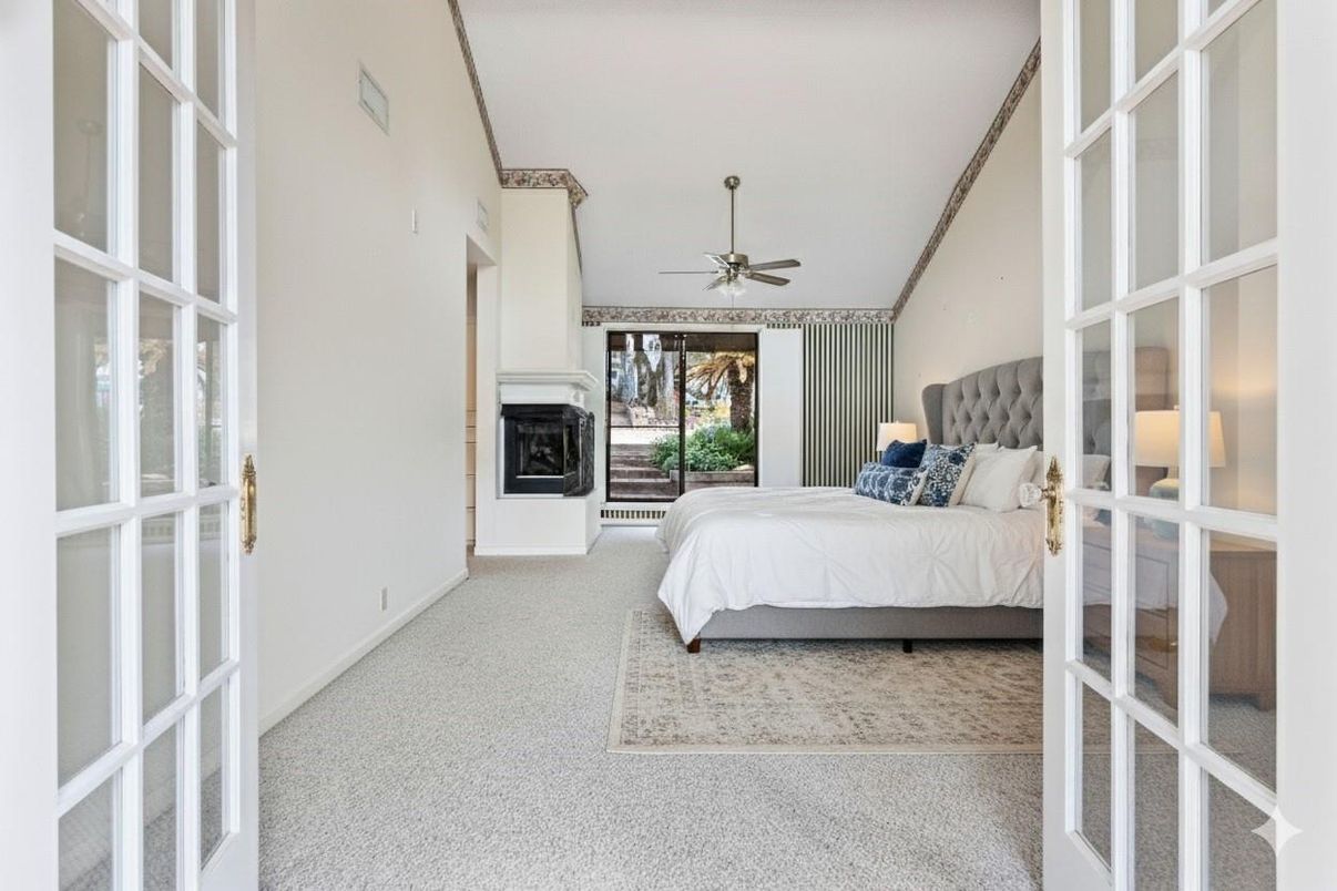 Bedroom, Fireplace, Interior