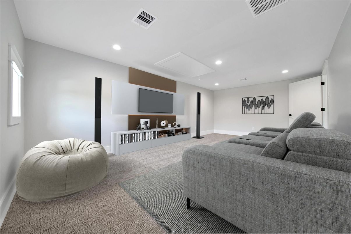 Interior, Living room, Recessed Lighting