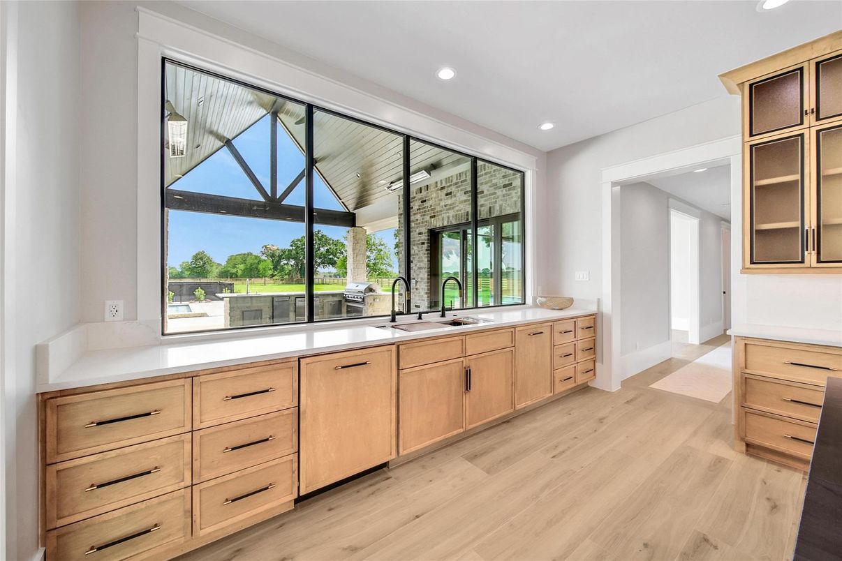 Interior, Kitchen, Recessed Lighting, Wood Texture Flooring