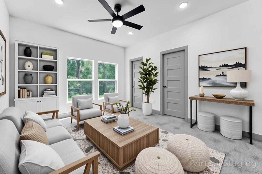 Interior, Living room, Recessed Lighting