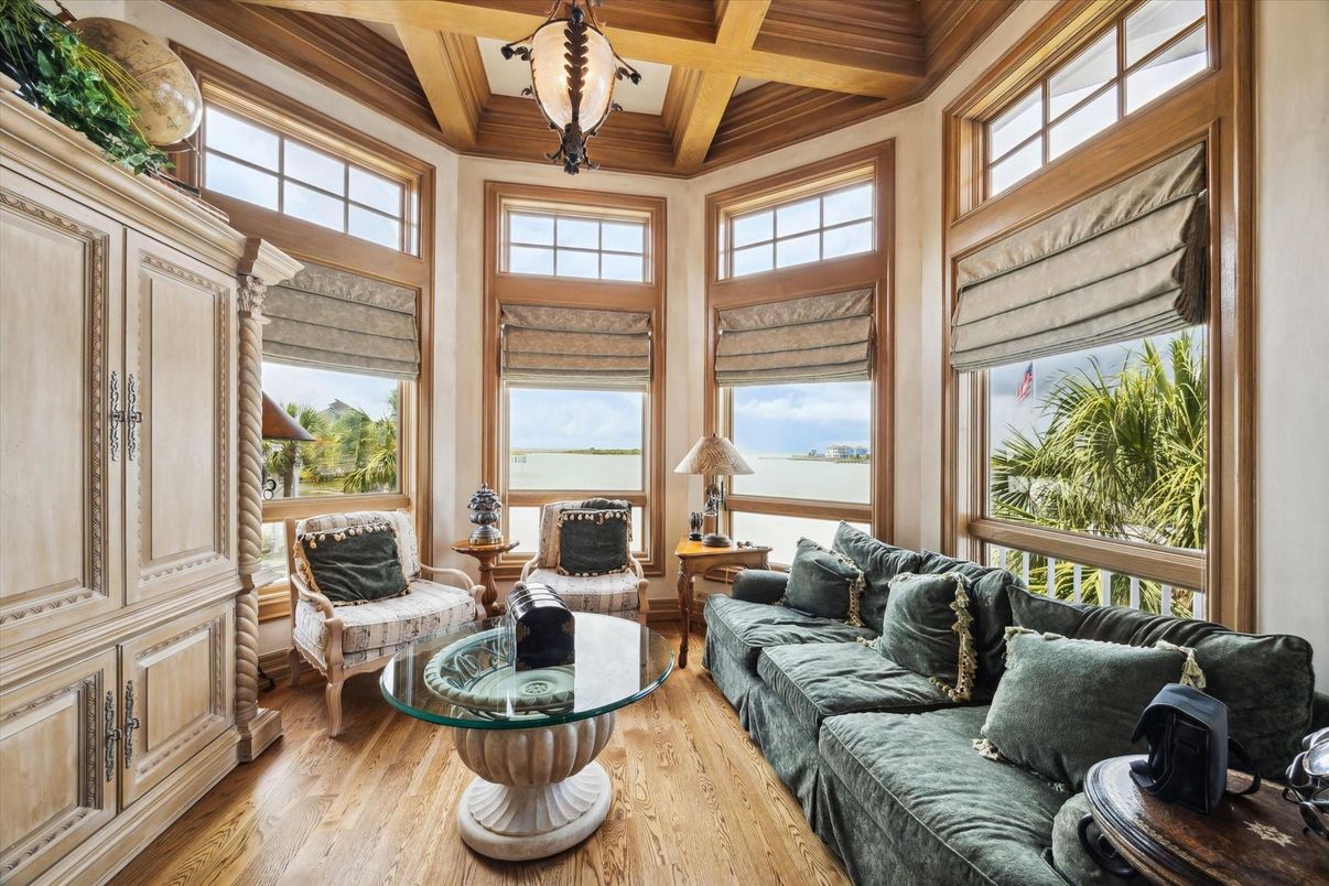 Interior, Living room, Water, Wooden Beams, Wooden Ceilings, Wood Texture Flooring