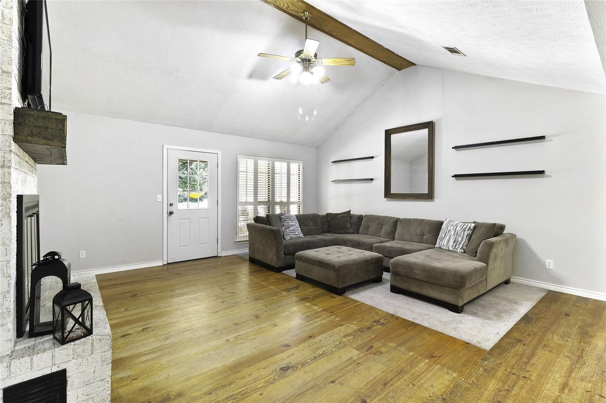 Fireplace, Interior, Living room, Wood Texture Flooring