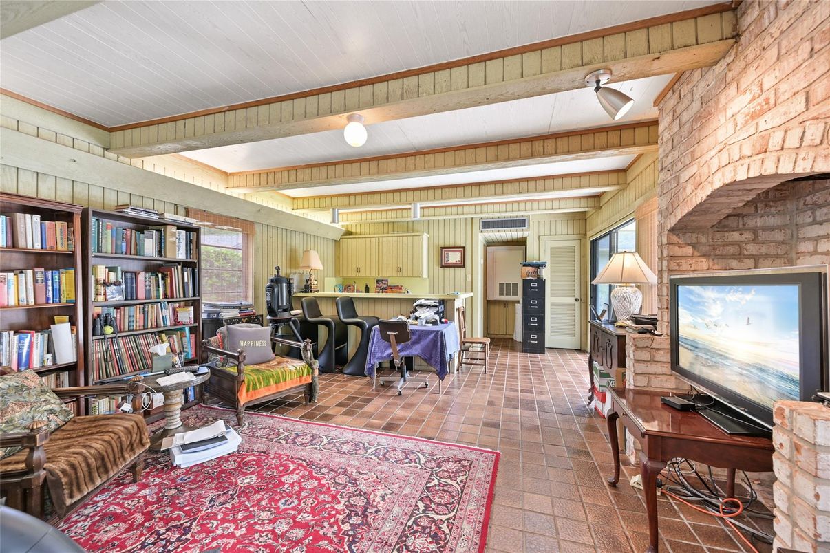 Interior, Stone Walls, Wooden Beams