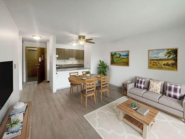 Dining room, Interior, Kitchen, Living room, Wood Texture Flooring