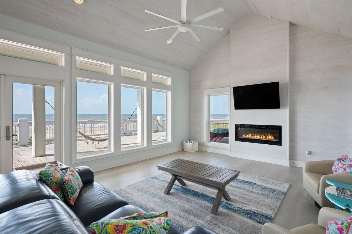 Fireplace, Interior, Living room, Water, Wood Texture Flooring