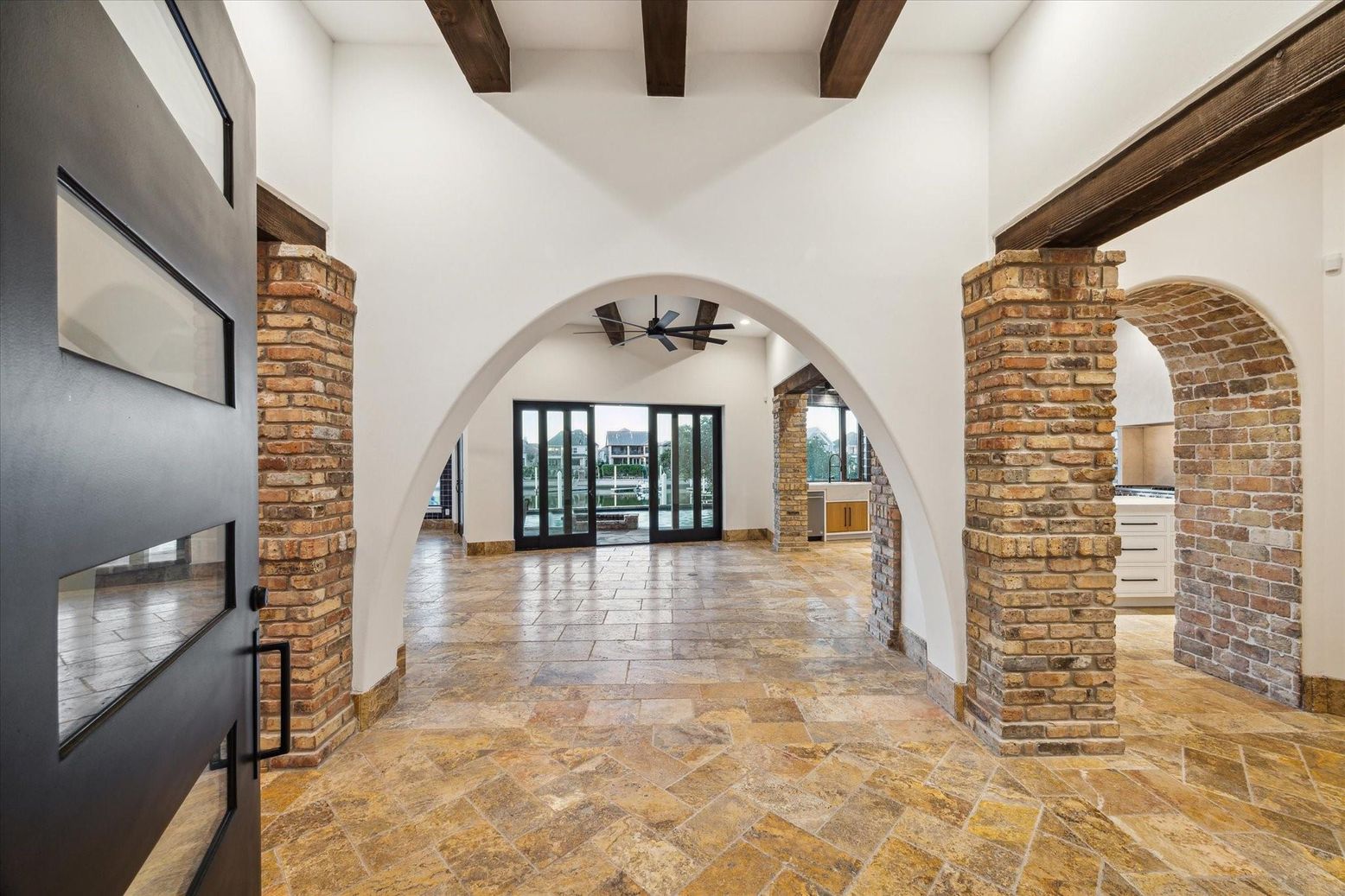 Interior, Stone Walls, Wooden Beams
