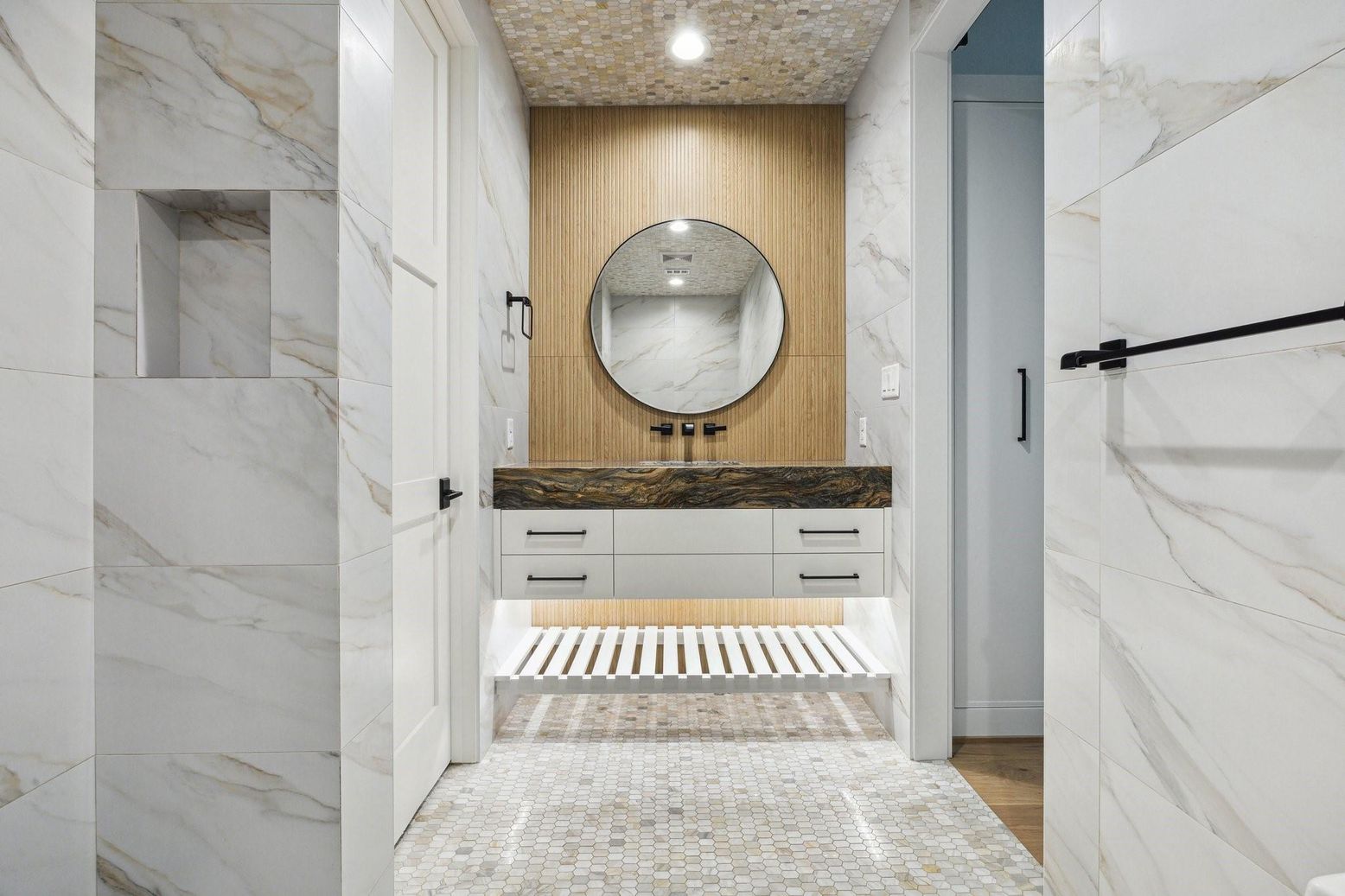 Interior, Marble Walls, Recessed Lighting