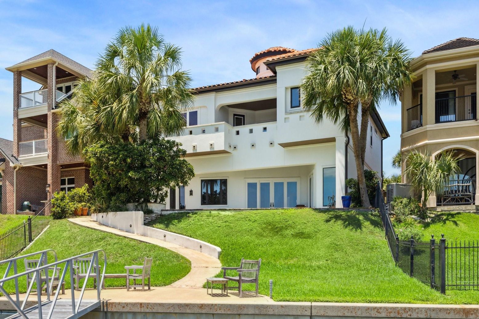 Attached, Backyard, Exterior, Facade, Mediterranean