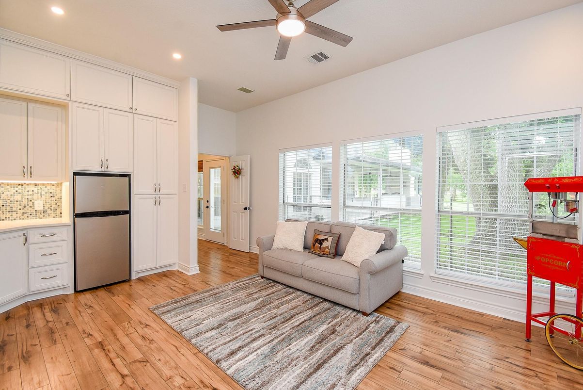 Interior, Kitchen, Recessed Lighting, Wood Texture Flooring