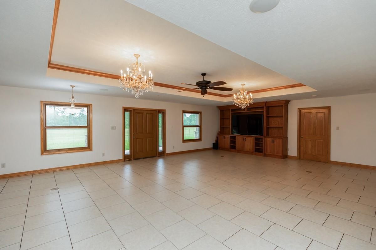 Chandelier, Empty room, Interior