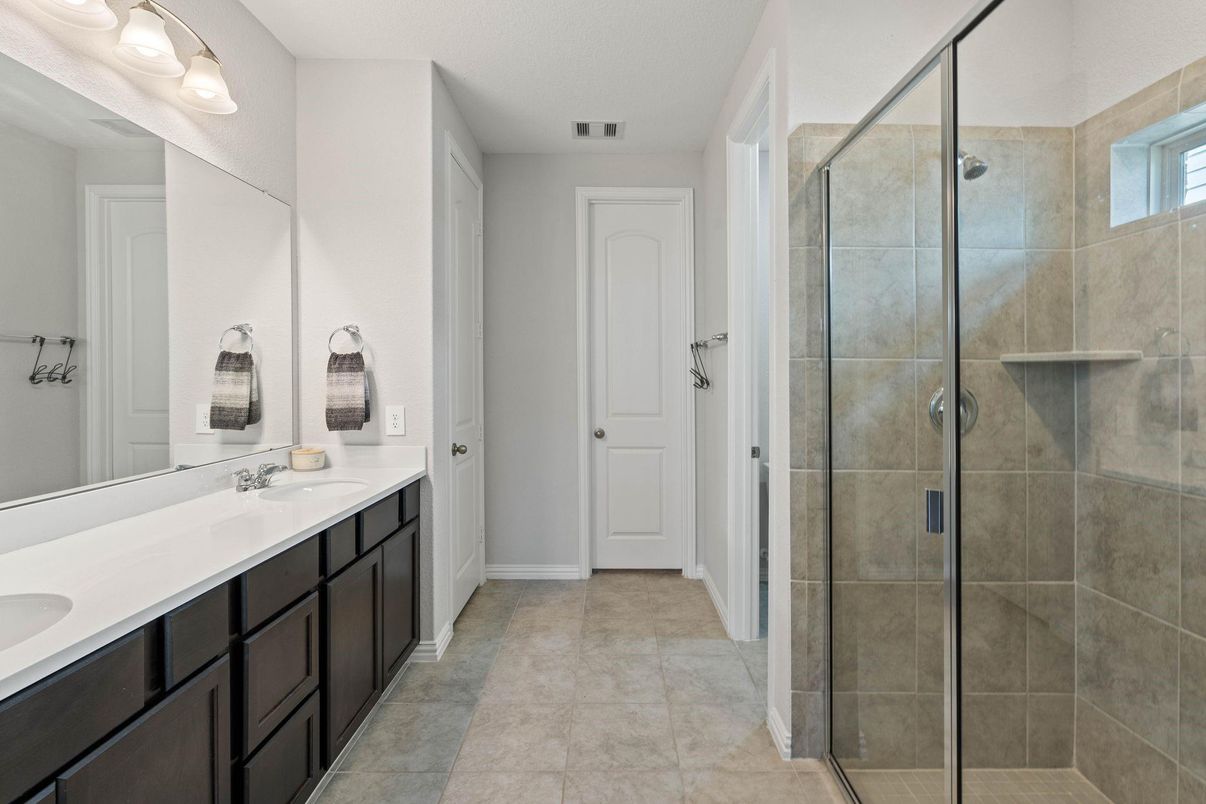 Bathroom, Dual Sink Vanities, Glass Shower, Interior