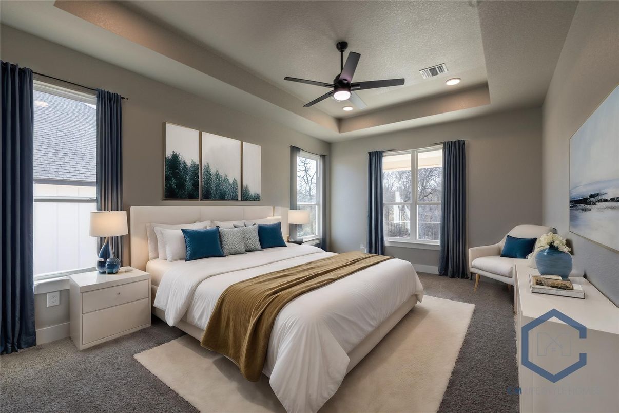 Bedroom, Interior, Recessed Lighting