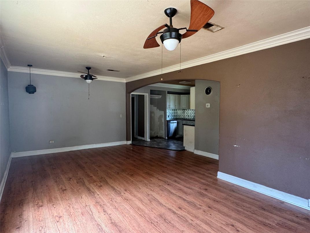 Empty room, Interior, Kitchen, Wood Texture Flooring