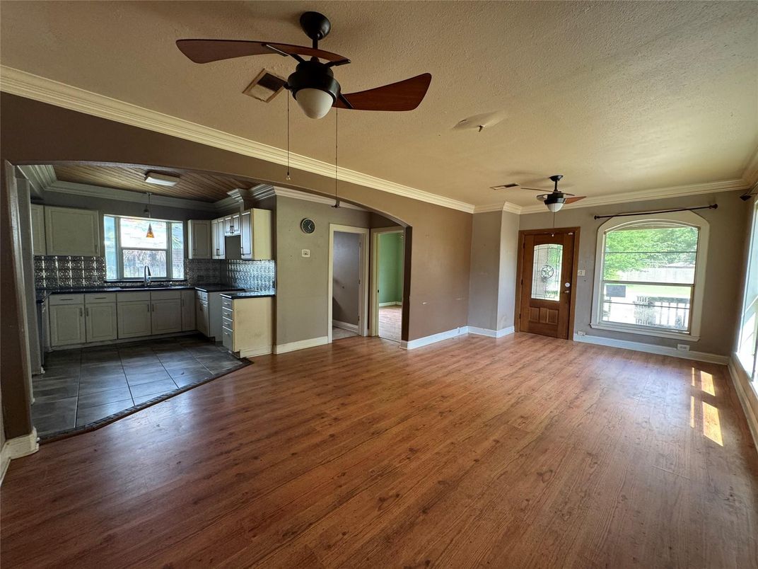 Empty room, Interior, Kitchen, Wood Texture Flooring