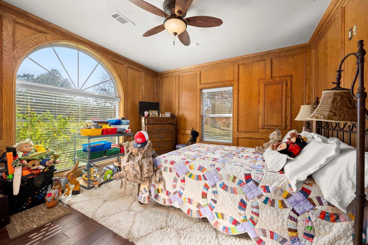 Bedroom, Interior, Wood Texture Flooring, Wooden Walls