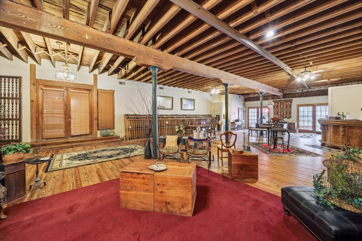 Dining room, Interior, Living room, Wooden Beams, Wooden Ceilings, Wood Texture Flooring