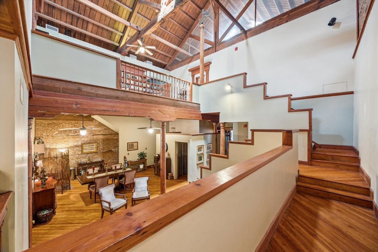 Dining room, Interior, Pendant Lights, Stone Walls, Wooden Beams, Wooden Ceilings, Wood Texture Flooring