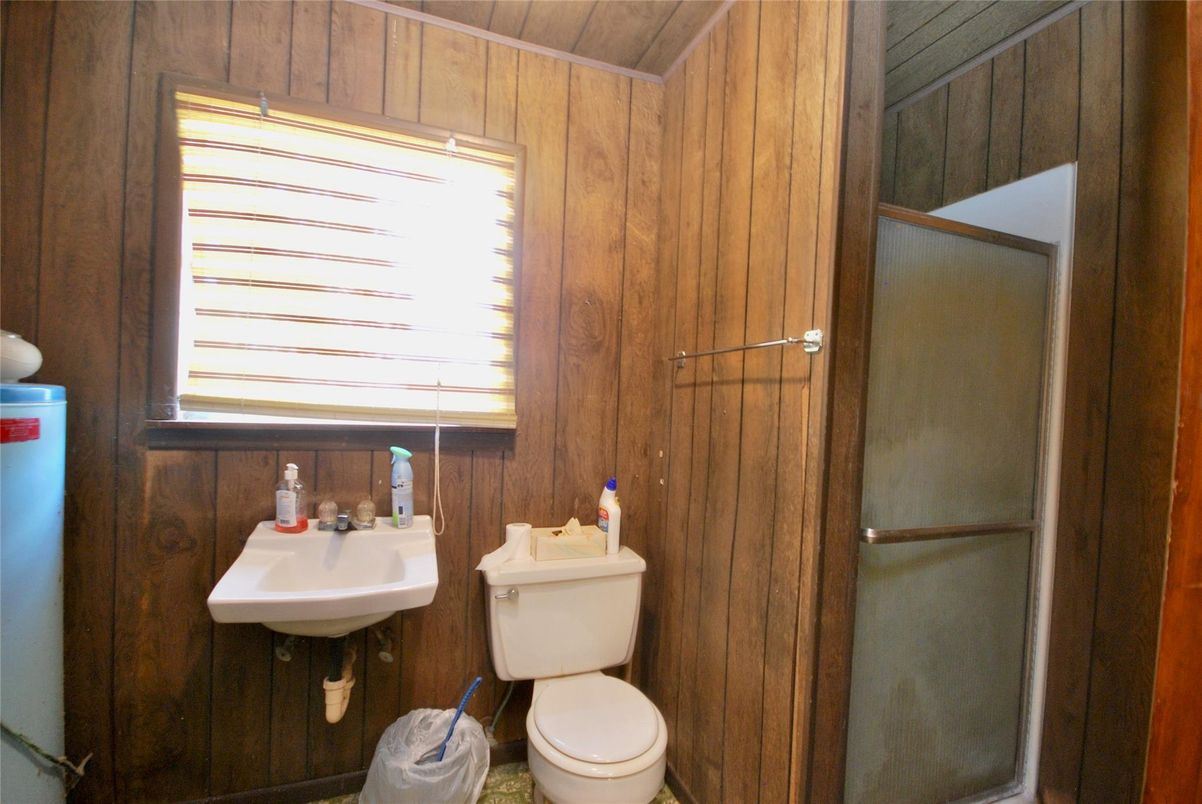 Bathroom, Glass Shower, Interior, Wooden Walls